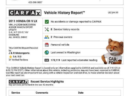 Used 2011 Honda CR-V LX image 25