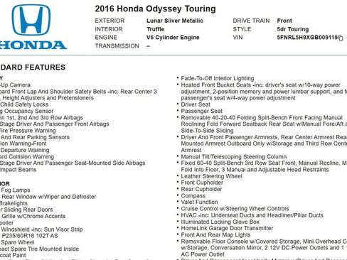 Used 2016 Honda Odyssey Touring image 22