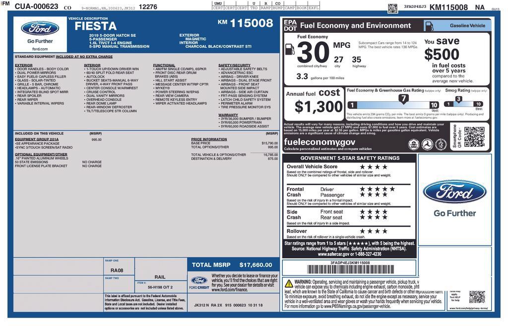 Used 2019 Ford Fiesta SE w/ Equipment Group 201A FWD image 28