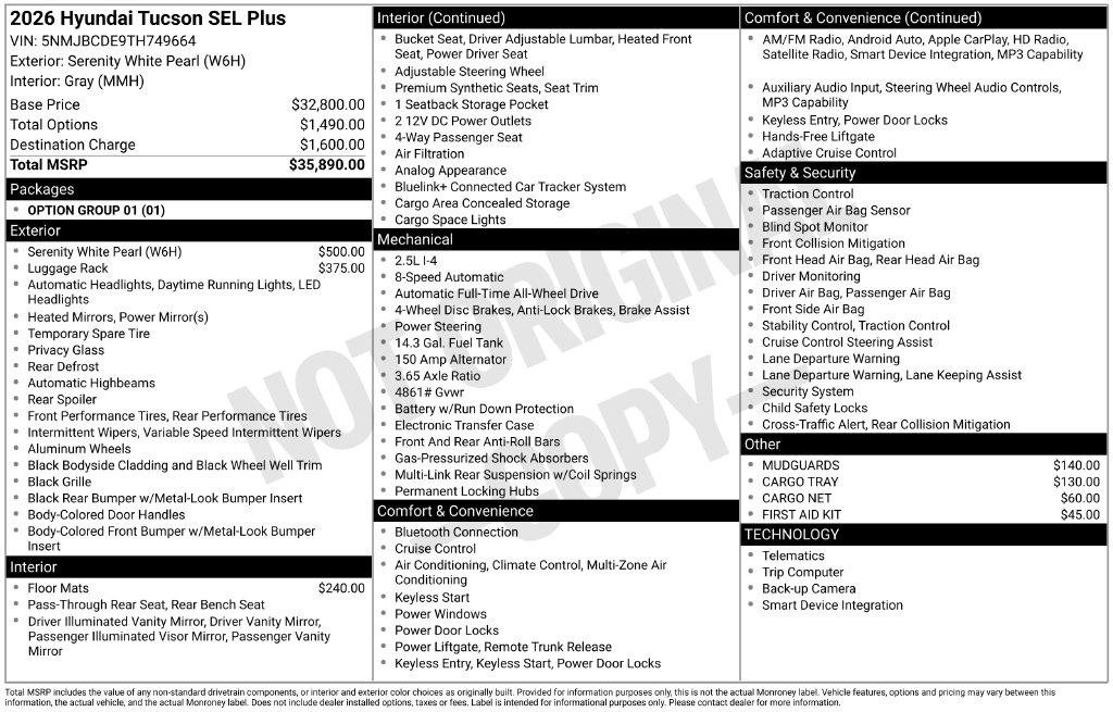 New 2026 Hyundai Tucson SEL Plus AWD/4WD image 17