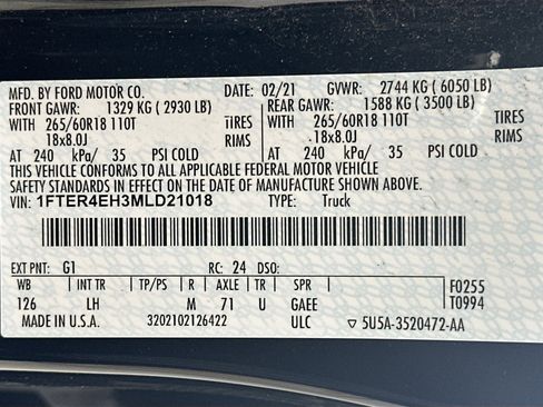 Used 2021 Ford Ranger XL w/ Equipment Group 101A High image 28