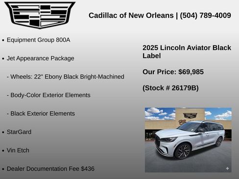 Used 2025 Lincoln Aviator Black Label w/ Jet Appearance Package AWD/4WD image 7