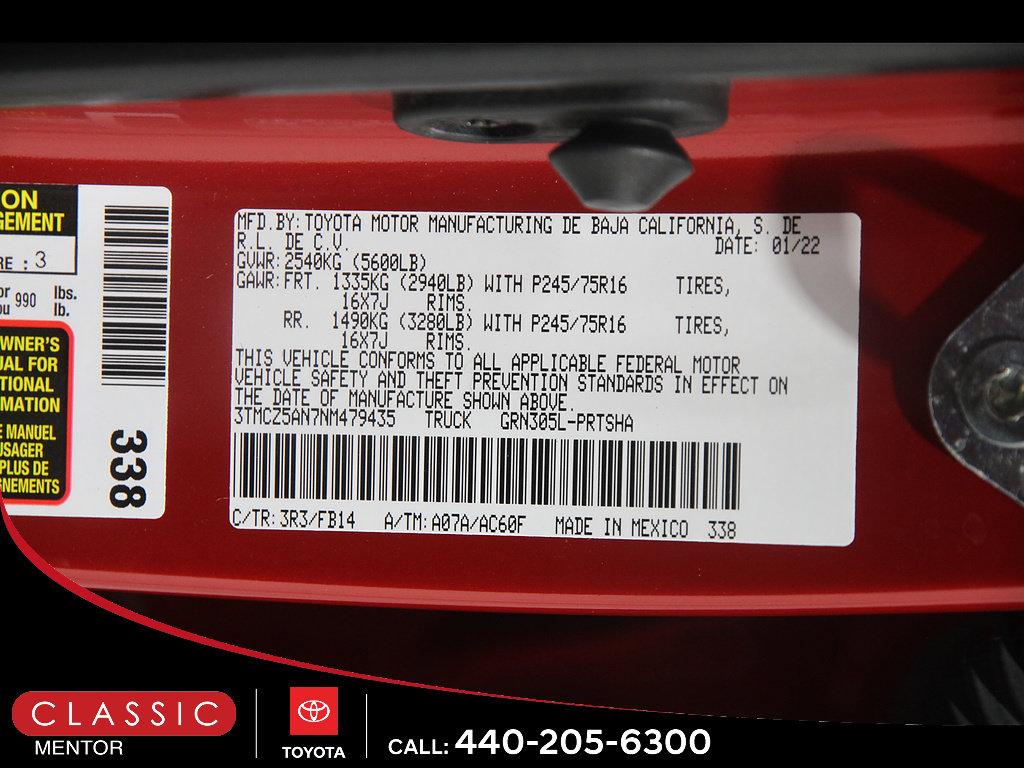 Certified 2022 Toyota Tacoma SR AWD/4WD image 21