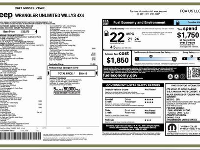 Certified 2021 Jeep Wrangler Unlimited Willys