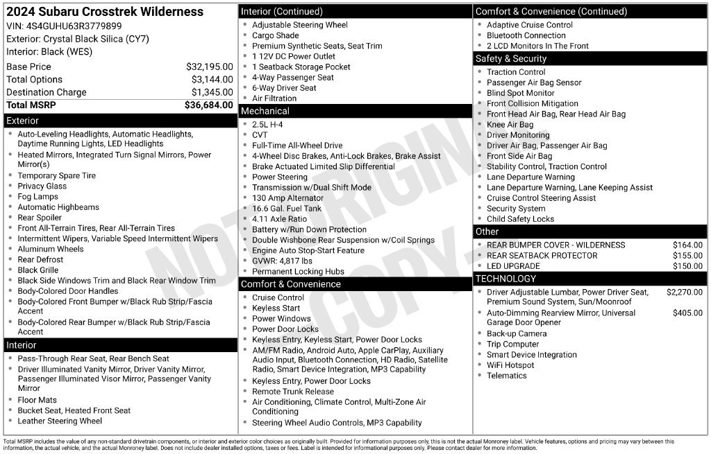 Certified 2024 Subaru Crosstrek 2.5i Wilderness AWD/4WD image 36