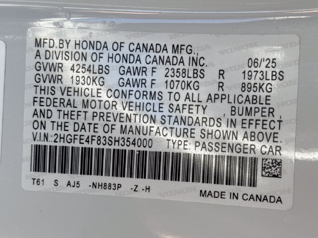 Certified 2025 Honda Civic Sport Touring image 19