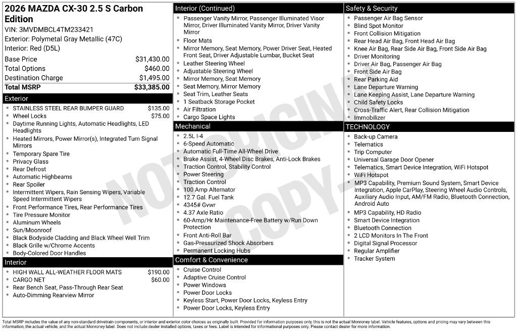 New 2026 MAZDA CX-30 AWD 2.5 S image 6