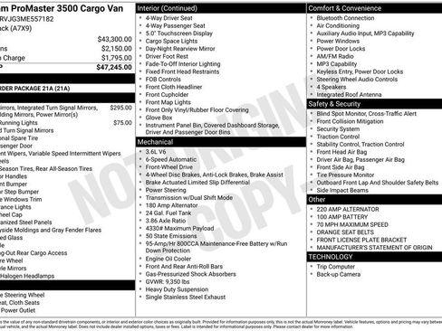 Used 2021 RAM ProMaster 3500 image 7