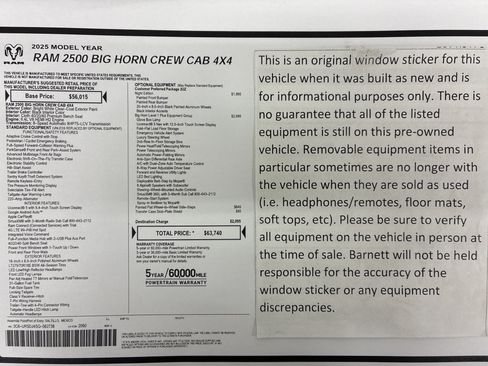 Certified 2025 RAM 2500 Big Horn AWD/4WD image 2