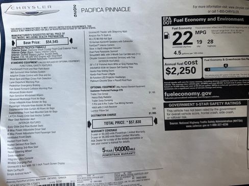 New 2026 Chrysler Pacifica Pinnacle w/ Trailer Tow Group image 40