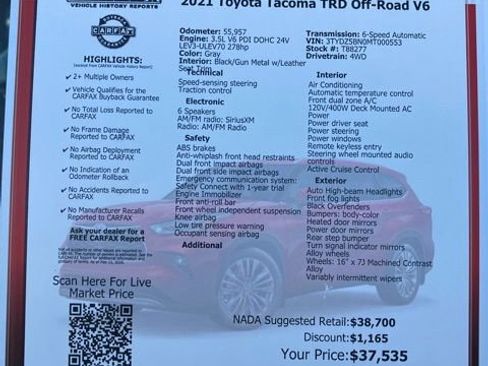 Certified 2021 Toyota Tacoma TRD Off-Road w/ TRD Premium Off Road Package image 39