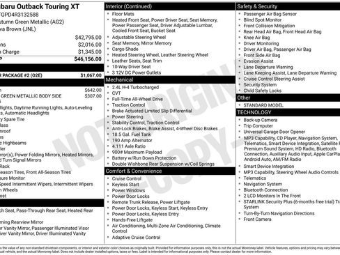 Certified 2024 Subaru Outback Touring XT w/ Popular Package #2 AWD/4WD image 34