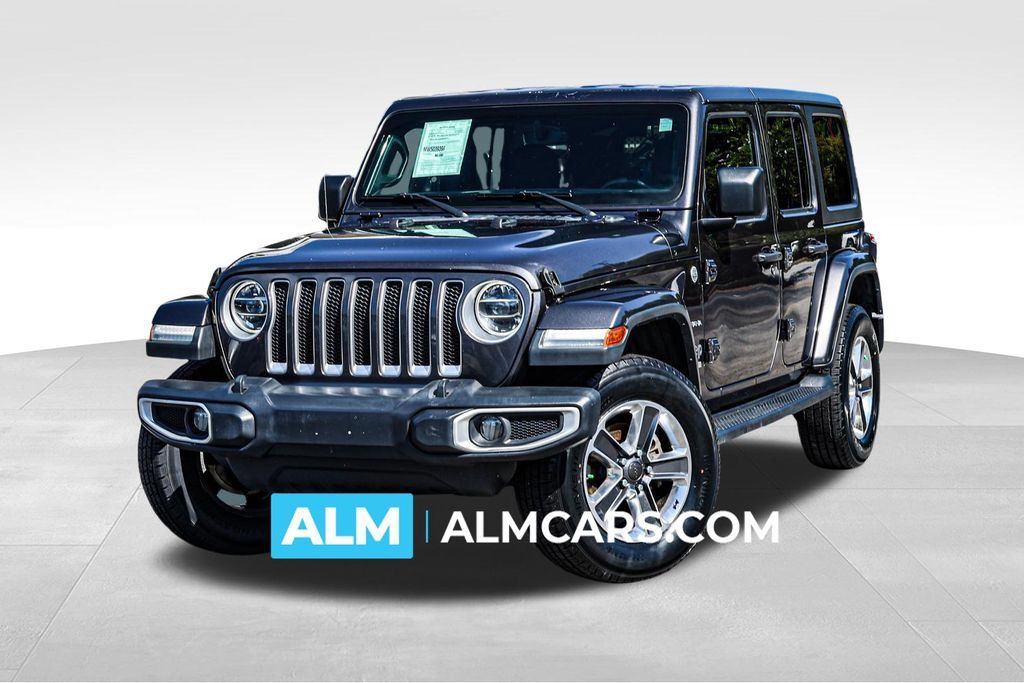 Used 2021 Jeep Wrangler Unlimited Sahara w/ Uconnect 4C Nav & Sound Group AWD/4WD image 1