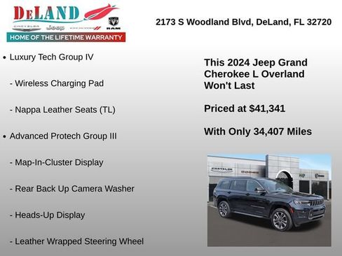 Used 2024 Jeep Grand Cherokee L Overland w/ Advanced Protech Group III AWD/4WD image 12