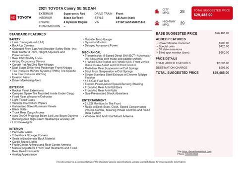 Used 2021 Toyota Camry SE image 34