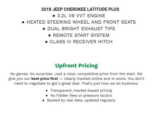 Used 2018 Jeep Cherokee Latitude Plus w/ Cold Weather Group AWD/4WD image 2