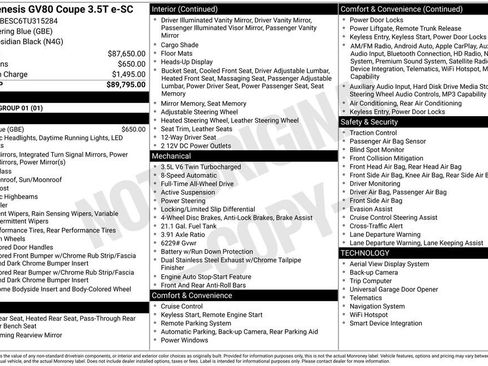 New 2026 Genesis GV80 3.5T e-SC image 9