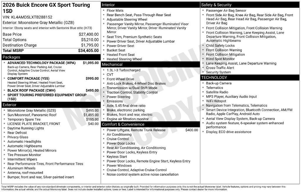 New 2026 Buick Encore GX Sport Touring w/ Advanced Technology Package FWD image 26
