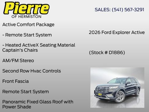 New 2026 Ford Explorer Active w/ Active Comfort Package AWD/4WD image 12