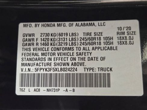 Used 2020 Honda Ridgeline RTL image 33