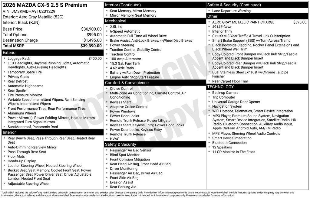 New 2026 MAZDA CX-5 2.5 S w/ Premium Package AWD/4WD image 3