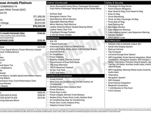Used 2024 Nissan Armada Platinum w/ Captain's Chairs Package image 16