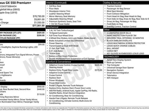 Used 2026 Lexus GX 550 w/ Accessory Package (2T) AWD/4WD image 46