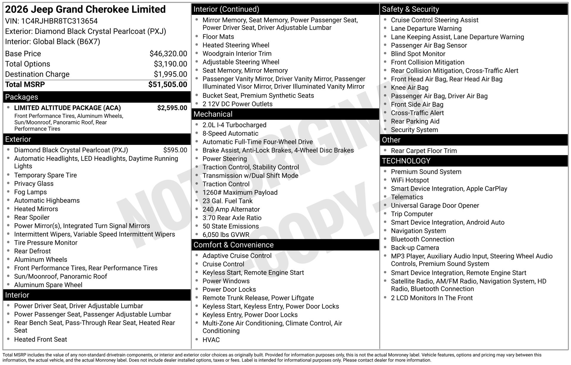 New 2026 Jeep Grand Cherokee Limited w/ Limited Altitude Package AWD/4WD image 3