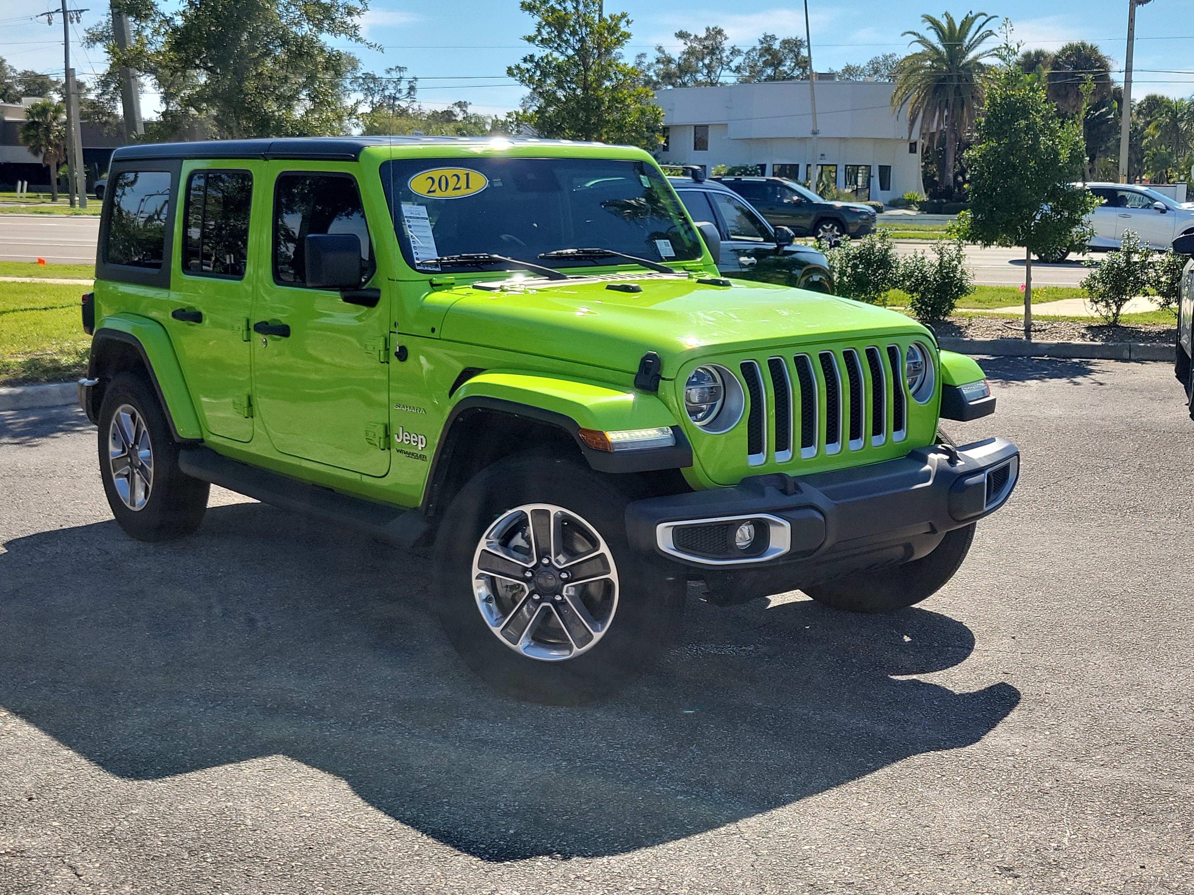 Used 2021 Jeep Wrangler Unlimited Sahara w/ LED Lighting Group AWD/4WD image 1