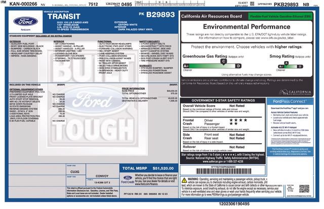 Used 2023 Ford Transit 150 Low Roof AWD w/ Load Area Protection Package image 28