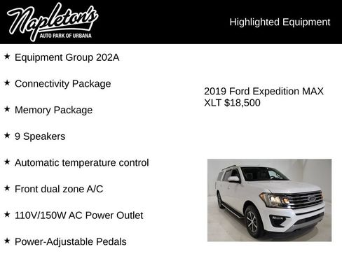 Used 2019 Ford Expedition Max XLT w/ Equipment Group 202A AWD/4WD image 15