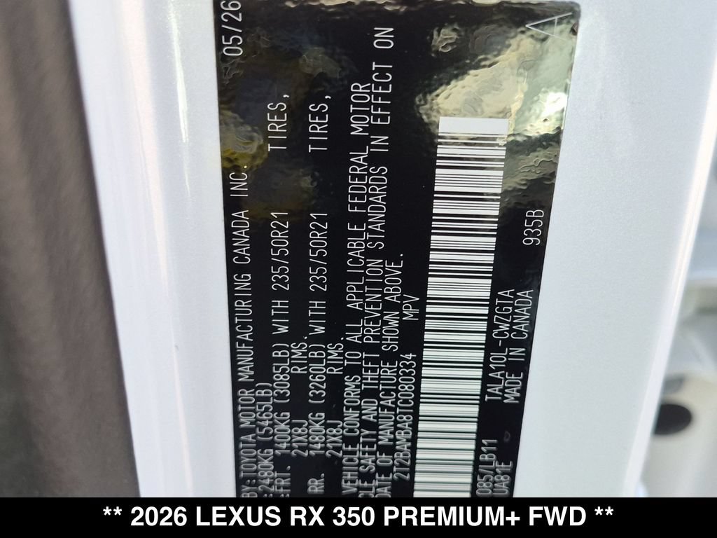 New 2026 Lexus RX 350 Premium Plus FWD image 18