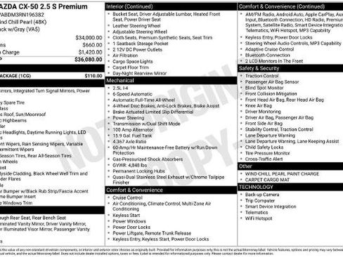 Used 2024 MAZDA CX-50 AWD 2.5 S w/ Cargo Package image 18