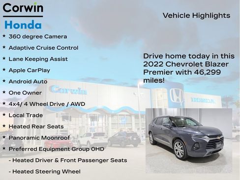Used 2022 Chevrolet Blazer Premier w/ Enhanced Convenience Package AWD/4WD image 7