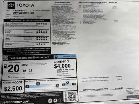 New 2026 Toyota Tundra Platinum AWD/4WD image 24