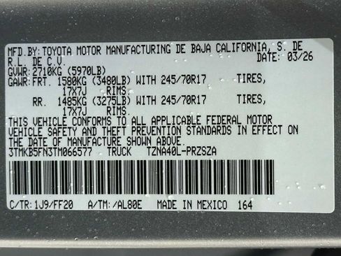 New 2026 Toyota Tacoma SR5 RWD image 29