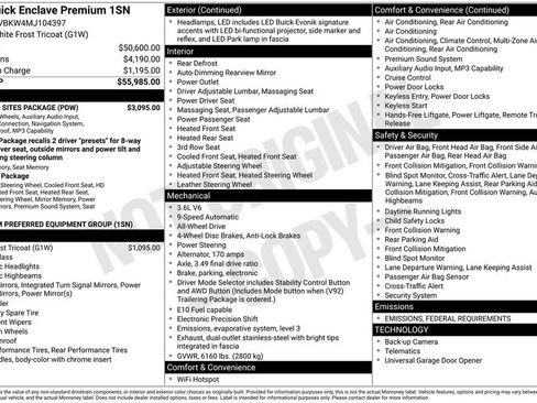 Used 2021 Buick Enclave Premium w/ Sun and Sites Package image 40