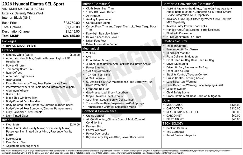 Certified 2026 Hyundai Elantra Sport FWD image 29