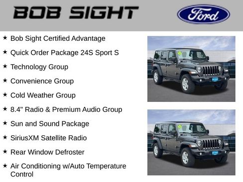 Used 2022 Jeep Wrangler Unlimited Sport w/ Sun And Sound Package AWD/4WD image 3