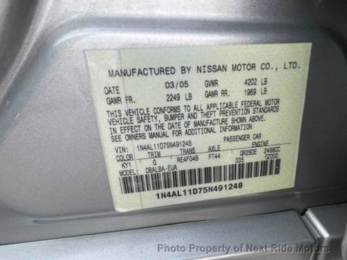 Used 2005 Nissan Altima 2.5 S w/ (S02) Side Airbags Pkg FWD image 19