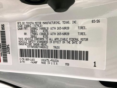 New 2026 Toyota Tundra Platinum AWD/4WD image 42