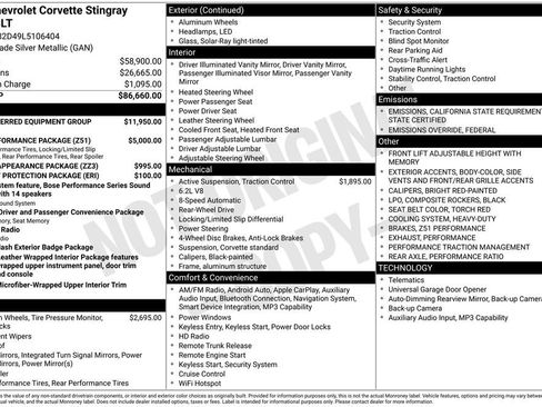 Certified 2020 Chevrolet Corvette Stingray Premium Cpe w/ 3LT Preferred Equipment Group image 5