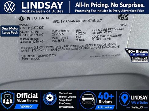 Used 2023 Rivian R1T Adventure AWD/4WD image 30