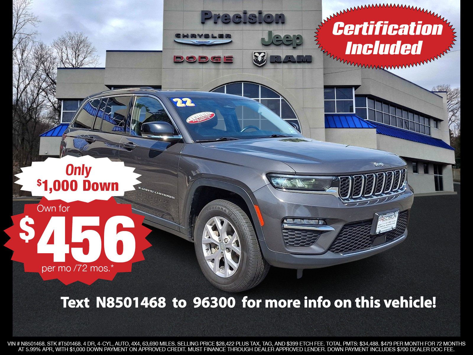 Used 2022 Jeep Grand Cherokee Limited AWD/4WD image 1