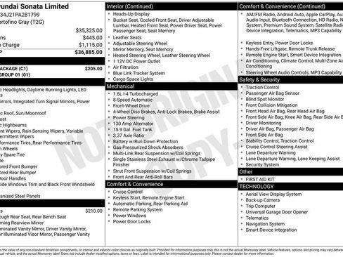 Used 2023 Hyundai Sonata Limited w/ Cargo Package FWD image 35