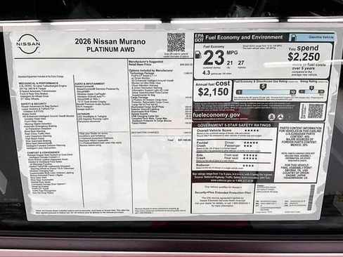 New 2026 Nissan Murano Platinum w/ Technology Package AWD/4WD image 41