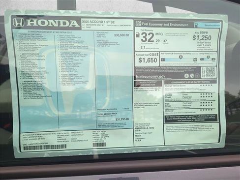New 2025 Honda Accord SE image 21