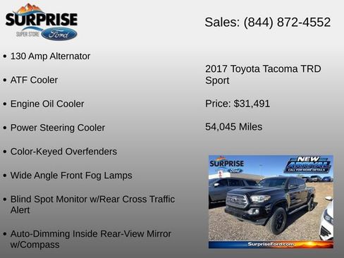 Used 2017 Toyota Tacoma TRD Sport w/ Tow Package (A/T) AWD/4WD image 17