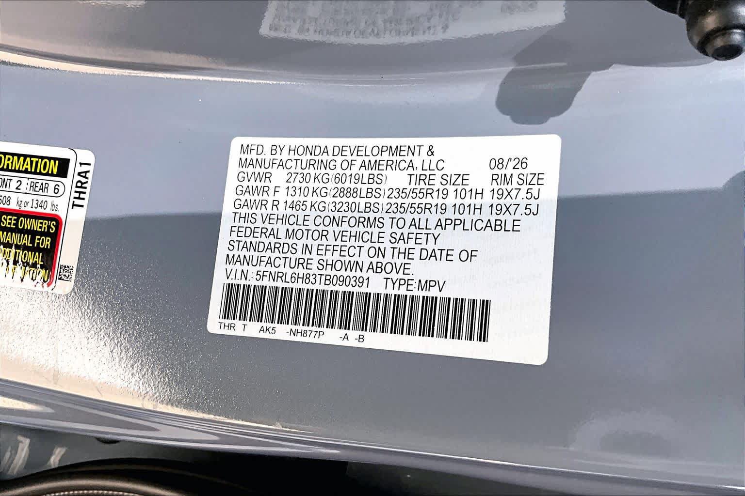 New 2026 Honda Odyssey Touring image 18