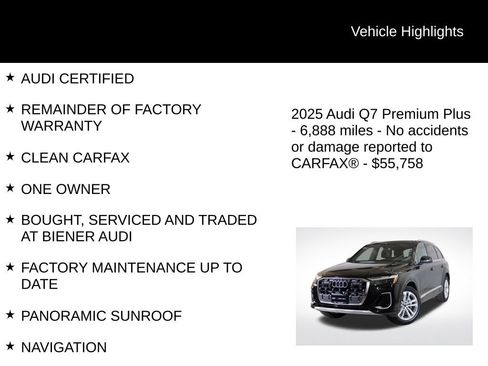 Used 2025 Audi Q7 3.0T Premium Plus w/ Premium Plus Package image 9